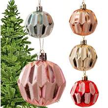 1 套手工制作的塑料不对称形状彩绘圣诞饰品、圣诞树装饰、圣诞派对用品 - 紅色 - 查看 4