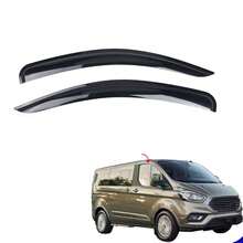 1 Pair Front Side Window Rain Guards Shield Compatible With CUSTOM TRANSIT 2012 ONWARDS Window Visor Guards Wind Deflectors Modified Parts - Black - View 4