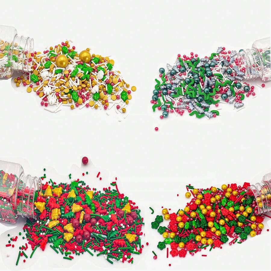 85g Hạt chuông cây thông Noel Hạt rắc trang trí Giáng sinh vui vẻ Hoàn hảo để trang trí bánh, nướng bánh quy kem, đồ trang trí bánh nướng nhỏ Chỉ để trang trí, Không ăn được - Nhiều màu - Xem 1