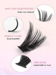 280 簇 40D 和 60D 混合单根睫毛 CC 卷曲单根假睫毛 DIY 居家假睫毛 - 黑色 - 查看 3