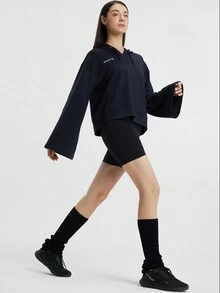 HOTSUIT Áo khoác hoodie nữ cỡ lớn cho hoạt động ngoài trời thường ngày - màu đen - Xem 6