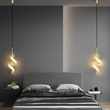 现代 LED 吊灯 家居装饰灯具 简约吊灯 装饰灯具 螺旋吊灯 豪华家居装饰 可调节三种颜色 - ATC 铝/硅胶吊灯 黑色/金色吊灯带 LED 适用于客厅卧室床头室内照明儿童房餐厅入口楼梯餐厅咖啡店衣帽间现代办公室酒吧吊灯调光氛围吊灯 - 彩色 - 查看 1