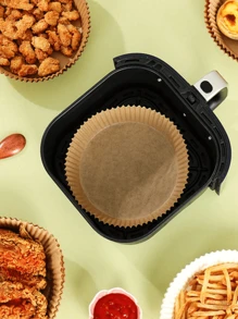 100/50/25pcs Paper Air Fryer Liners, 6-Inch Non-Stick Circular Baking Paper, Compatible With Most Air Fryers - Multicolor - View 5