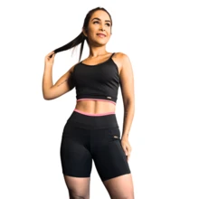 Kit With 2 Plain Strapless Tops For Women's Gymnastics Workout Gym Fitness - Fashion Workout Clothing Crossfit Bodybuilding Sports Topper With Straps For Running Yoga In Suplex With Neon Detail - Màu be - Xem 7