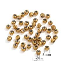 10 piezas de espaciadores redondos con textura de media luna de acero inoxidable 304 chapados en oro de 18k, cuentas colgantes para hacer joyas, accesorios para hacer pulseras y collares