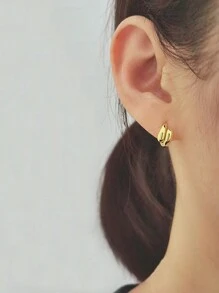 极简主义 925 纯银双水滴十字架环状耳环三色精美珠宝时尚女士耳环 - Minimalist Hoop Earrings - 查看 14