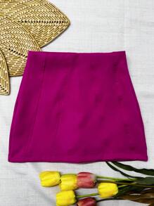 Skirt With Shorts - 玫紅色 - 查看 1
