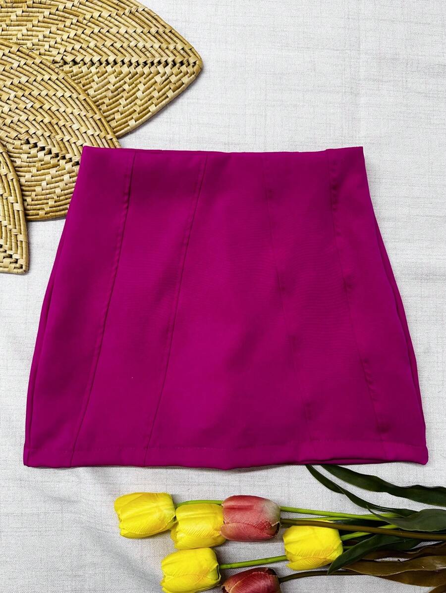 Skirt With Shorts - 玫紅色 - 查看 1