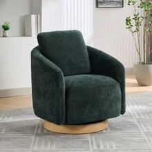Stylish 30.3" Swivel Accent Barrel Chair - Comfy 360-Degree Lounge Armchair For Living Room, Bedroom, And Nursery - Elegant Green Design - 綠色 - 查看 2
