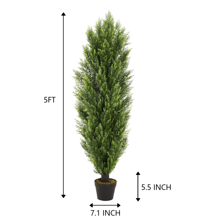 ChristmasLike Artificial Cedar Cypress Plants Faux Boxwood Pine