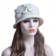 1 chiếc mũ len trùm đầu phong cách Gatsby dành cho nữ 100% len đan kiểu xô Cloche mùa đông - mũ lưu vực - Xem 1