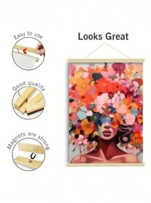 1 Stück ungerahmtes Leinwand Poster, Blumen und Frauenporträts, Leinwand Wandkunst, Wandkunstgeschenke für Schlafzimmer, Büros, Wohnzimmer, Cafés, Bars, Wanddekoration, Heim- und Wohnheimdekor