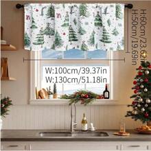 1 tấm rèm cửa sổ trong suốt hình cây thông Noel, rèm bếp phong cách Châu Âu, vách ngăn phòng cản sáng - Nhiều màu - Xem 2