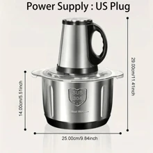 Stainless Steel Meat Grinder, Large Capacity Electric Food Chopper - 3 Speed ​​Food Processor, Dough Mixer For Vegetables, Onions, Garlic, Salads, Fruits, Nuts, Etc., Good Helper In The Kitchen,Perfect Kitchen Appliance, Great Holiday Gift - US A Type Plug(110-127V) - View 10