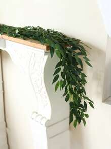 1 件人造植物，74.8 英寸/190 厘米长，人造悬挂藤蔓花环，绿叶藤蔓，适用于家居装饰、餐桌中心装饰、婚礼拱门装饰、壁炉装饰、派对装饰、秋季装饰、万圣节装饰、圣诞节装饰、户外门装饰