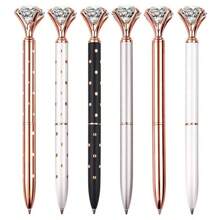 1pc Creative Nordic Style Big Rhinestone Ballpoint Pen, Bullet-Shaped Barrel, Elegant Gift Pen Back To School