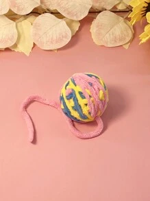 Juguete para mascotas para gatos, colorida bola de hilo tejida a mano con cascabel, solo para uso de mascotas