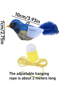 1pc Hanging Realistic Simulated Chirping Sound Plush Bird Toy, Elastic Fiber Activated, No Charging Required, Cat Self-Entertainment Gadget, Cat Toy, Simulated Hunting Toy, Swing Toy, Cat Mom, Dog Mom, Cat Lover, Dog Lover, Best Cat Mom, Best Dog Mom, Cool