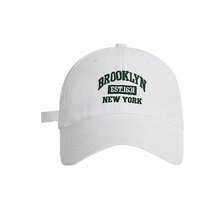 1 chiếc mũ bóng chày thêu chữ có thể điều chỉnh cho nữ dùng ngoài trời mềm mại và thoải mái đơn giản thoáng khí đường phố - Màu Đỏ Sâu - Xem 5