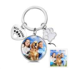 Custom Keychain,Custom Photo Keychain Best Friend Pet Dog Love Gifts