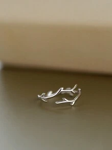 1pc Minimalist Antler & Branch Adjustable Ring