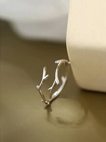 1pc Minimalist Antler & Branch Adjustable Ring