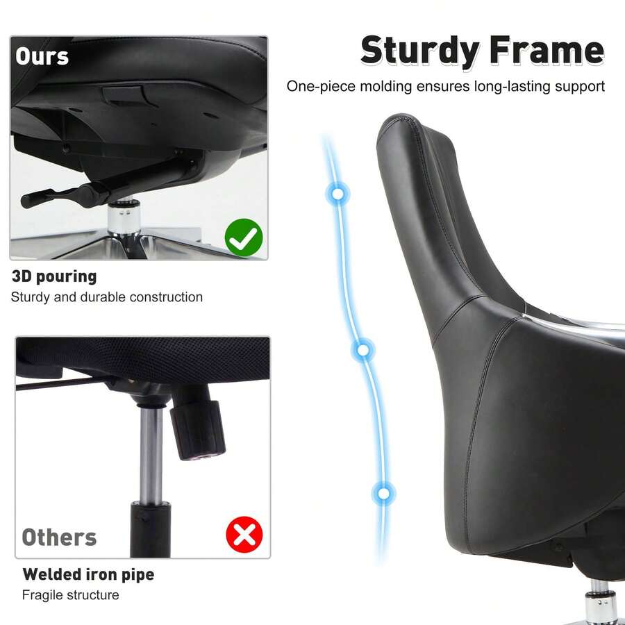 Ergonomic Low Back Executive Chair With Adjustable Height, Tilt System