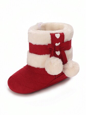Botas cálidas con forro térmico para bebés de 0 a 1 año, zapatos antideslizantes para interiores para bebés/niños pequeños en invierno