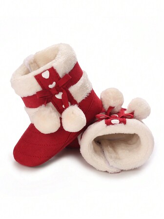 0-1 år gamla varma stövlar för spädbarn med värmefodrade, halkfria inomhusskor för småbarn för vintern