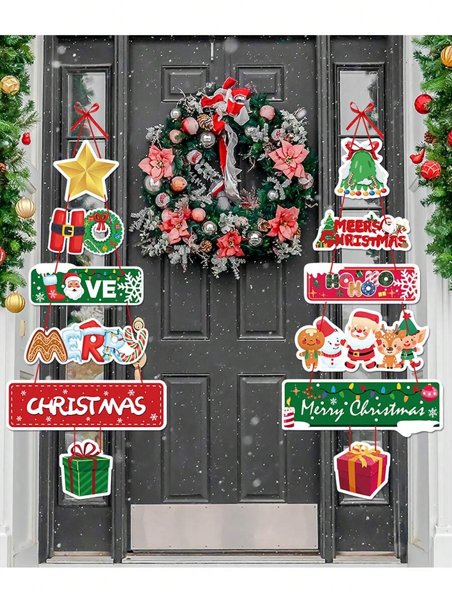 1 đồ trang trí Giáng sinh, đồ trang trí treo bằng giấy hình cây thông Noel hoạt hình, đồ trang trí tiệc Giáng sinh tại nhà - Nhiều màu - Xem 1