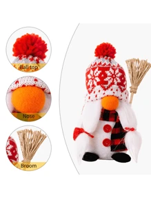 1 Pc Thanksgiving Fur Ball Hat Penguin Dwarf Holding Shovel Broom Gnome Dwarf Decoration Couple Christmas Decoration Supplies Christmas Snowman Ornaments Christmas Knitted Hat Rudolph Decoration. Cloth Decoration Living Room Restaurant Desktop Festive Atmosphere Ornaments Home Decoration Best Gifts Birthday Christmas Decorations Room Decor
