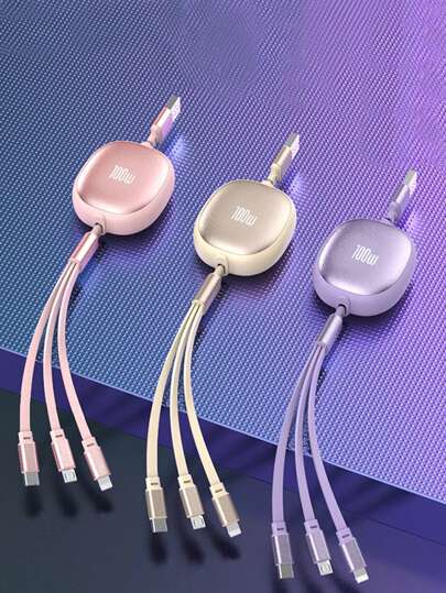  OIITH 3-In-1 Data Cable,100W Fast Charging Charger Cable,USB To Type-C/Micro/Lightning Fast Charging Charger Cable,Retractable Automatic Rope, Multi-Function Data Cable Winder,Compatible With Iphone ,Charging Cable Compatible With Iphone 16/16 Pro/15/15pro/14/13/12/11/ S24/S23/S22/S21, Universal Efficient Charging Adapter Compatible With IPhone, Android, Camera, MP3 Universal Adapter Nan MFi Certified