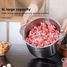 Stainless Steel Meat Grinder, Large Capacity Electric Food Chopper - 3 Speed ​​Food Processor, Dough Mixer For Vegetables, Onions, Garlic, Salads, Fruits, Nuts, Etc., Good Helper In The Kitchen,Perfect Kitchen Appliance, Great Holiday Gift - US A Type Plug(110-127V) - View 9