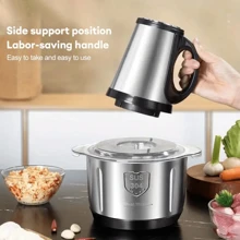 Stainless Steel Meat Grinder, Large Capacity Electric Food Chopper - 3 Speed ​​Food Processor, Dough Mixer For Vegetables, Onions, Garlic, Salads, Fruits, Nuts, Etc., Good Helper In The Kitchen,Perfect Kitchen Appliance, Great Holiday Gift - US A Type Plug(110-127V) - View 3