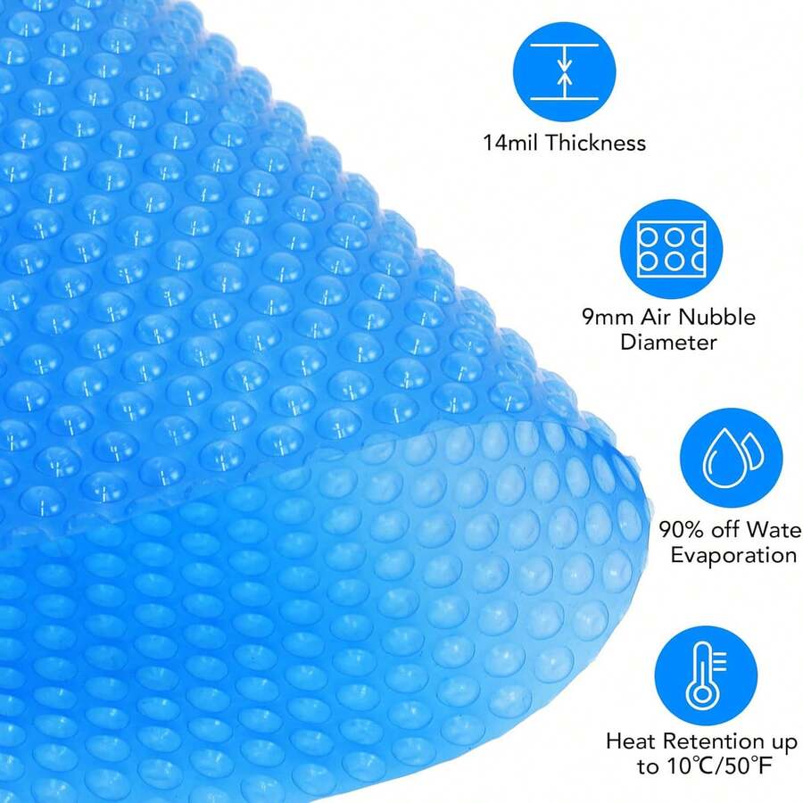 18ft X 36ft Rectangle Pool Solar Cover, 300μm Heat Retaining Blanket