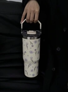 1 cốc giữ nhiệt Purple Tulip Series 900ml/33,44oz, giữ nóng/lạnh, cốc đựng nước dung tích lớn cho ô tô, bình đựng nước có quai xách và ống hút, hai lỗ uống, dùng khi đi du lịch và ngoài trời, cốc tập thể dục và thể thao, đáy phẳng, đồ uống quanh năm, quà tặng ngày lễ cho ngày tựu trường - Nhiều màu - Xem 5