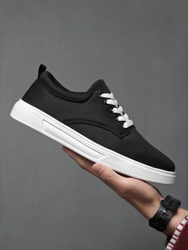 Adidași casual pentru bărbați, în stil britanic, anti-alunecare, anti-mirosuri, respirabili, care absoarbe șocurile, pantofi din pânză de Halloween de culoare uni, pantofi sport la modă cu șireturi, potriviti pentru toate anotimpurile