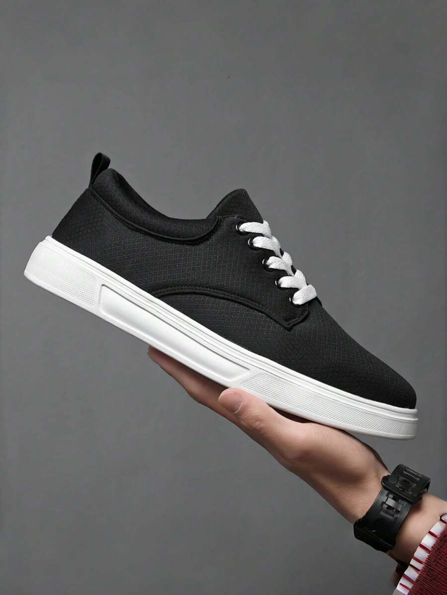 Adidași casual pentru bărbați, în stil britanic, anti-alunecare, anti-mirosuri, respirabili, care absoarbe șocurile, pantofi din pânză de Halloween de culoare uni, pantofi sport la modă cu șireturi, potriviti pentru toate anotimpurile