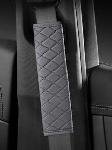 1 件皮革压花汽车安全带套，透气保护肩垫，适合车辆使用