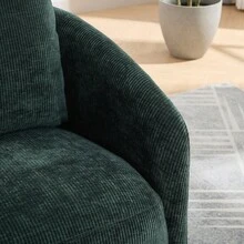 Stylish 30.3" Swivel Accent Barrel Chair - Comfy 360-Degree Lounge Armchair For Living Room, Bedroom, And Nursery - Elegant Green Design - 綠色 - 查看 9