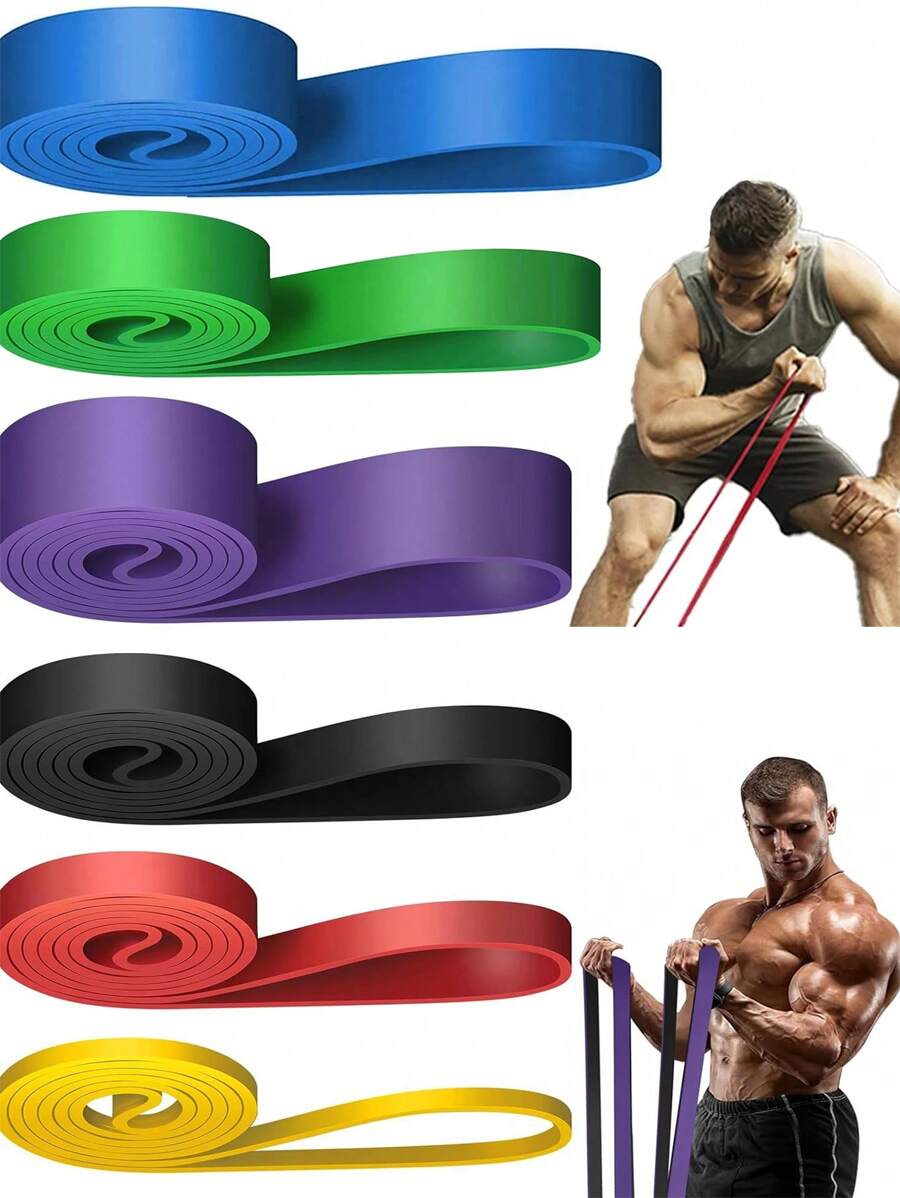 TPE 材质多功能健身弹力带，适用于引体向上、阻力训练、瑜伽、健身。男女通用拉伸辅助张力阻力带 - 彩色 - 查看 1