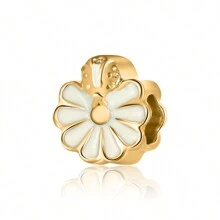 1 件镂空金色油滴星心花双心爱心圆形串珠爱心锁，DIY 手链项链配件 - 金黃色 - 查看 5