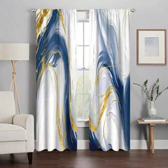 2pcs Marble Pattern Curtains, Decorative Window Drapes, Window Treatments For Bedroom Living Room Office Study,Home Decoration, Room Decoration