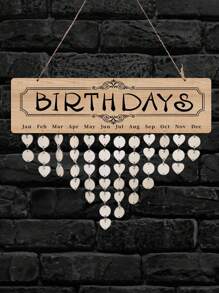 1 Stück Geburtstagskalender Erinnerungstafel, interessante Wanddekoration, Holztafel zum Aufzeichnen von besonderen Daten, Geschenk für Familie und Freunde, Heimdekoration, Zimmerdekoration, Wanddekoration