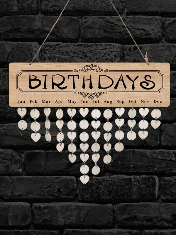1pc Birthday Calendar Reminder Board, Interesting Wall Decor, Wooden Plaque To Record Special Dates, Gift For Family And Friends,Home Decor ,Room Decor,Wall Decor Gifts Graduation