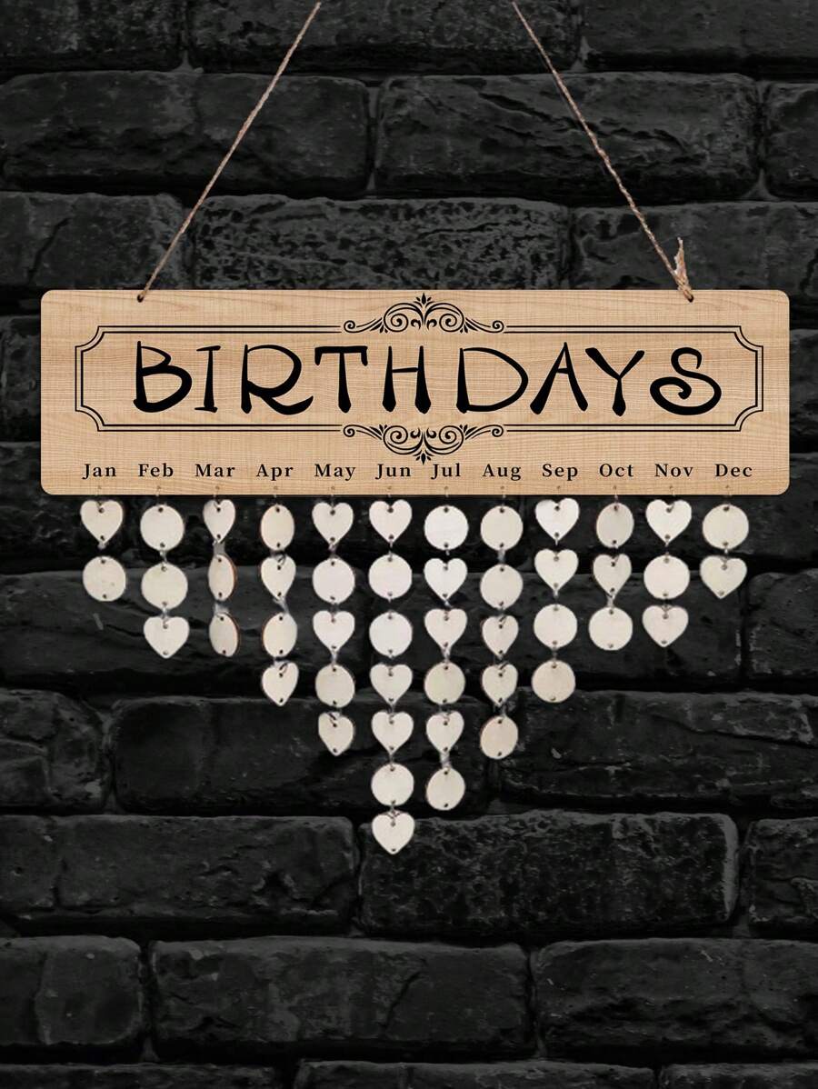 1 Stück Geburtstagskalender Erinnerungstafel, interessante Wanddekoration, Holztafel zum Aufzeichnen von besonderen Daten, Geschenk für Familie und Freunde, Heimdekoration, Zimmerdekoration, Wanddekoration