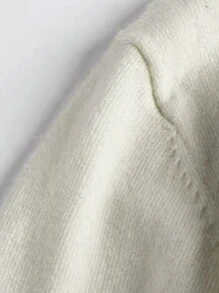 男士纯色休闲高领长袖套头毛衣，适合秋冬 - 杏色 - 查看 4