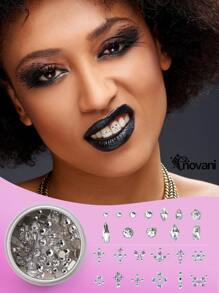 novani 1 Box Of Y2K Style DIY Tooth Jewelry With Sparkling Crystals. Multiple Tooth Gemstones. Multi-Shape Tooth Jewelry. Various Styles To Mix And Match. Shining Smile. Suitable For Daily Wear.
