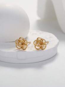 1 Bông Tai Ngôi Sao Đính Đá Cubic Zirconia Trang Sức Đồng - Bạc - Xem 8
