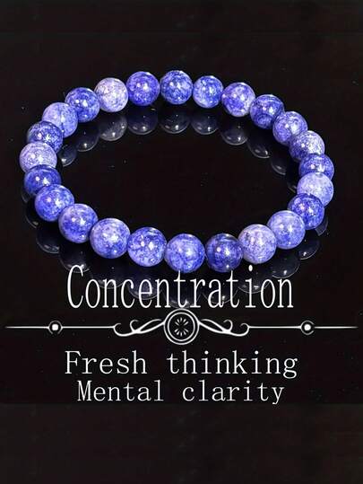 1/Pc 天然蓝宝石手链，有助于提高注意力，保持头脑清晰，有新思维，适合男女，适合任何场合